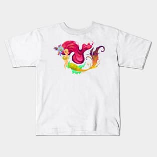 Mermaid Ultra pink hair Kids T-Shirt